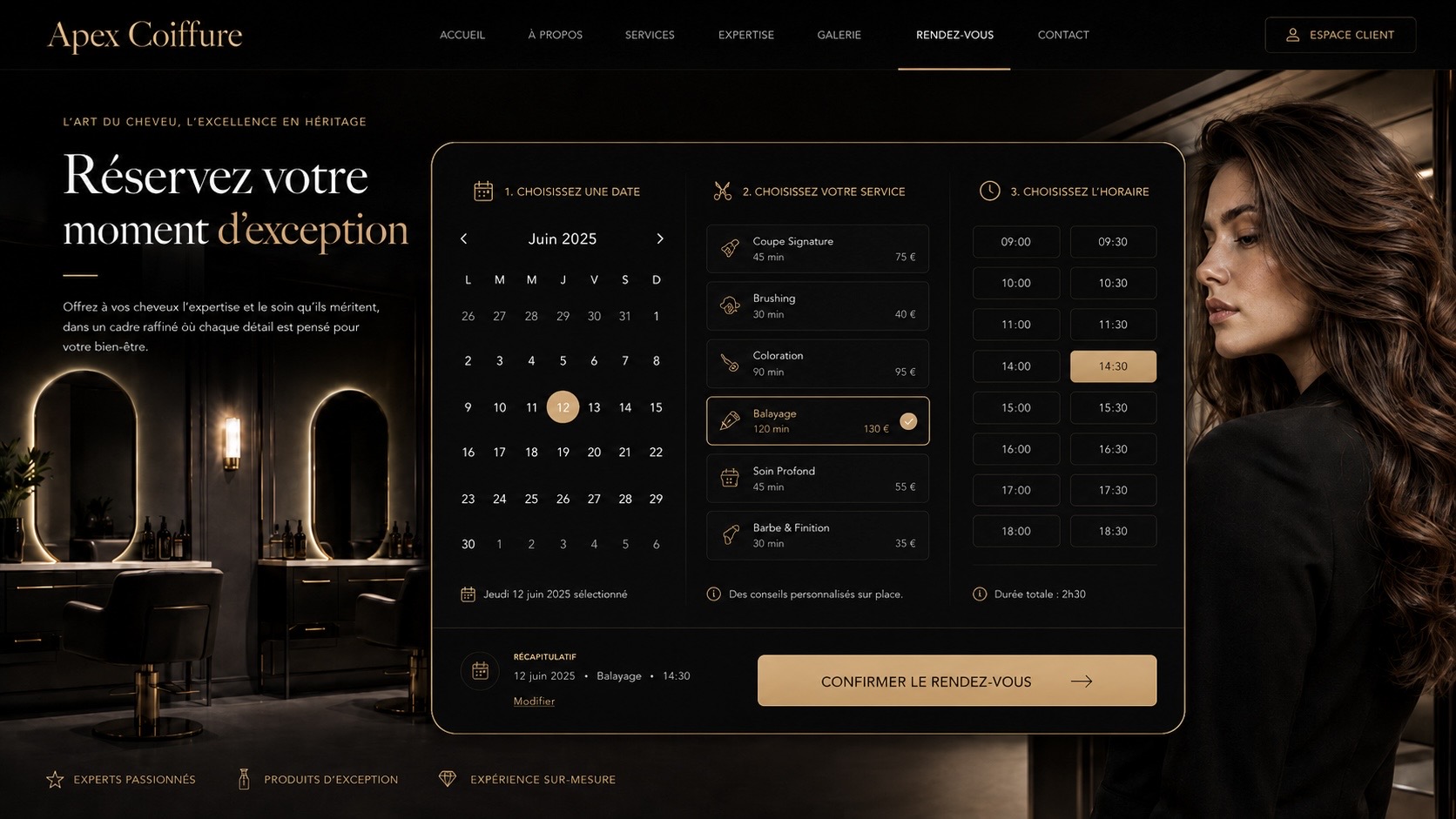 Site avec prise de rendez-vous