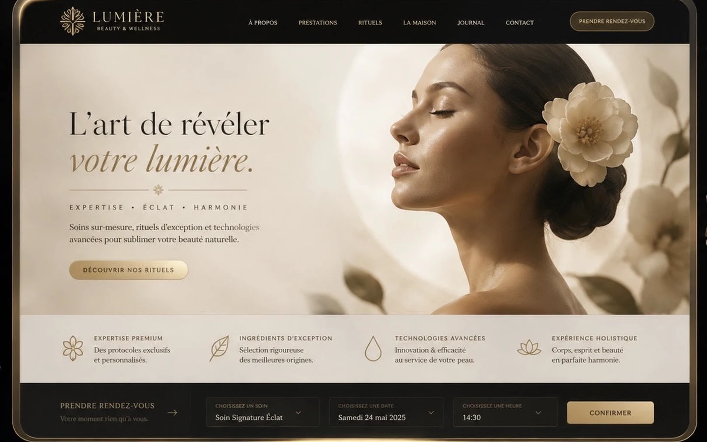 Exemple de site internet 3D pour un institut de beauté et bien-être