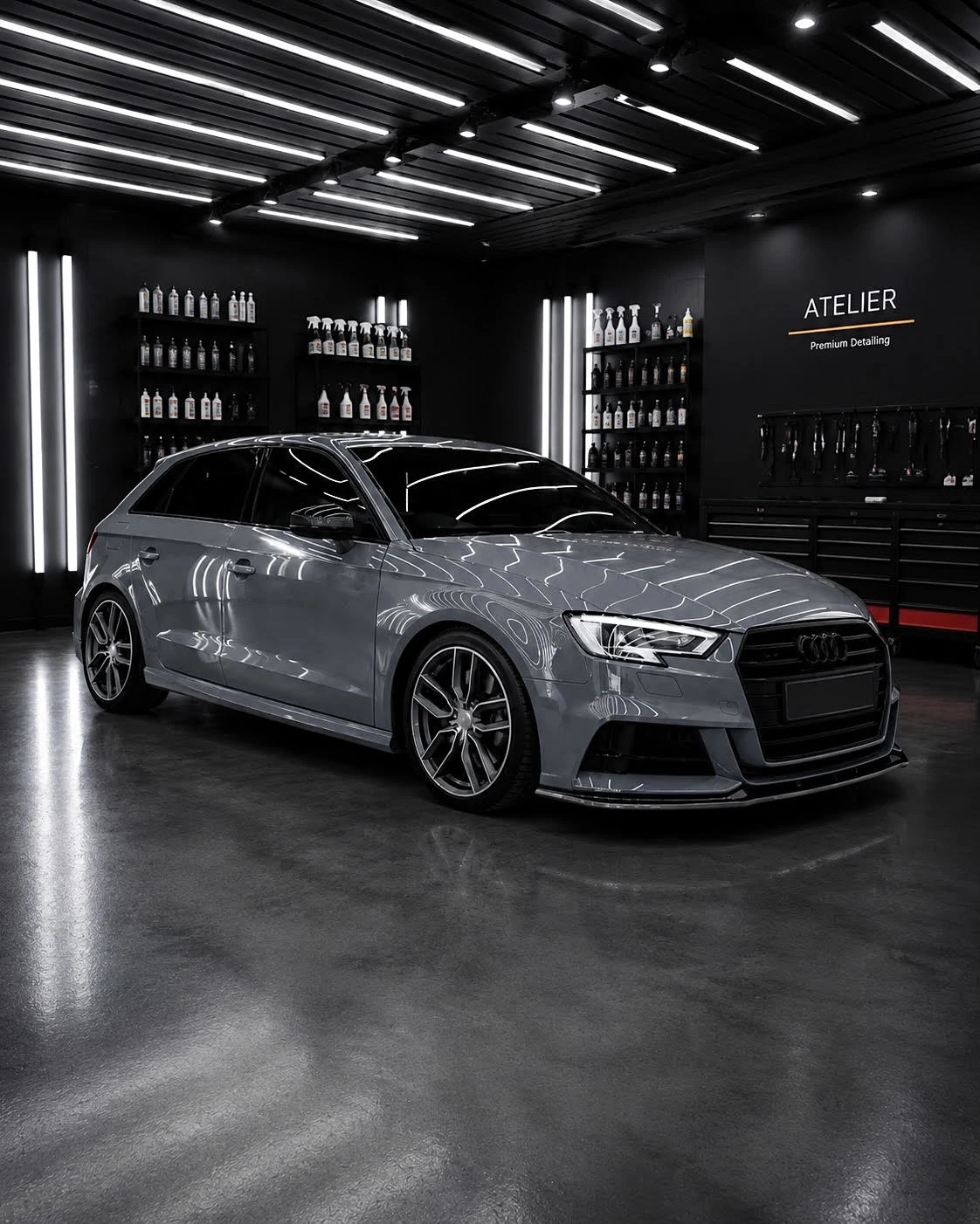 Audi S3 après lavage et lustrage