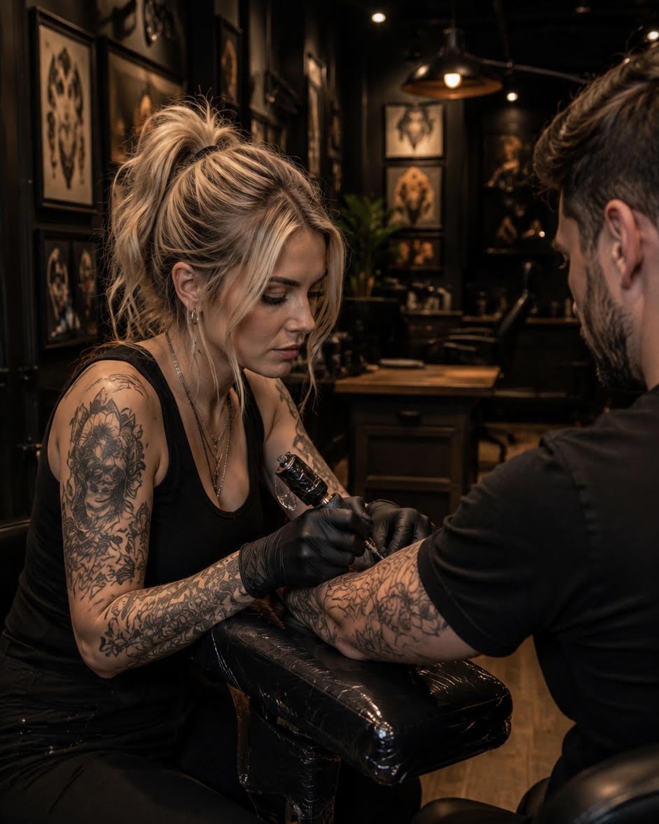 Hélène, tatoueuse chez Apex