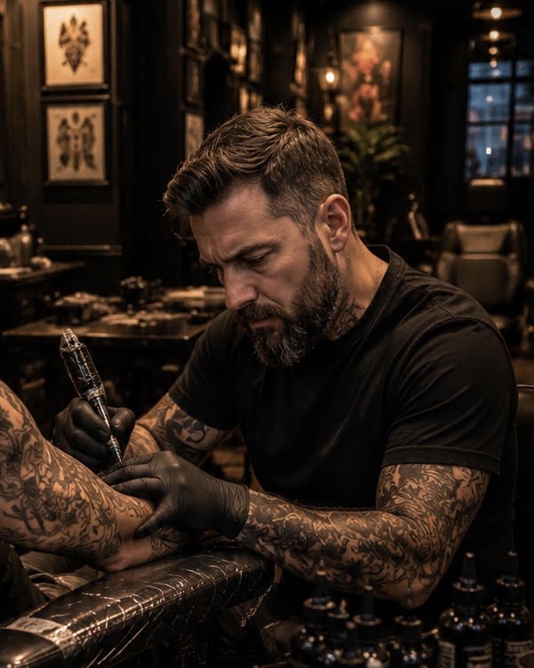 Laurent, tatoueur chez Apex