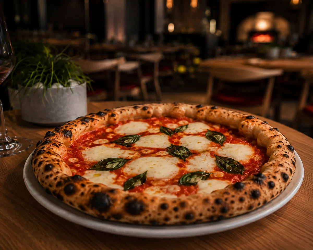 Pizza Margherita, tomate San Marzano, fior di latte et basilic