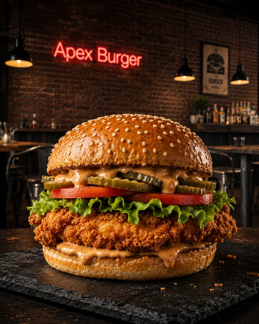 Crispy Chicken : poulet pané croustillant, cheddar et pickles